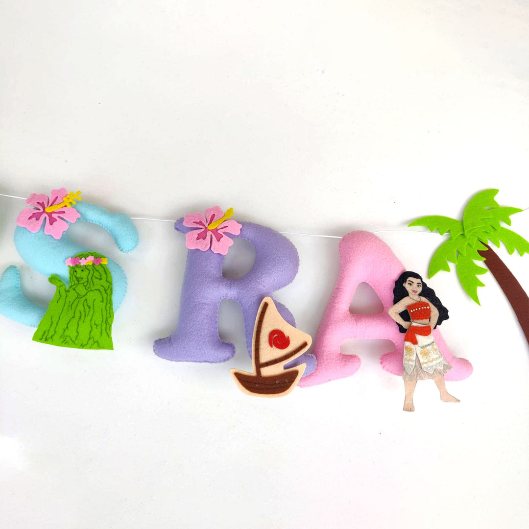 Handcrafted Personalized Moana Theme Felt Bunting - None (4)