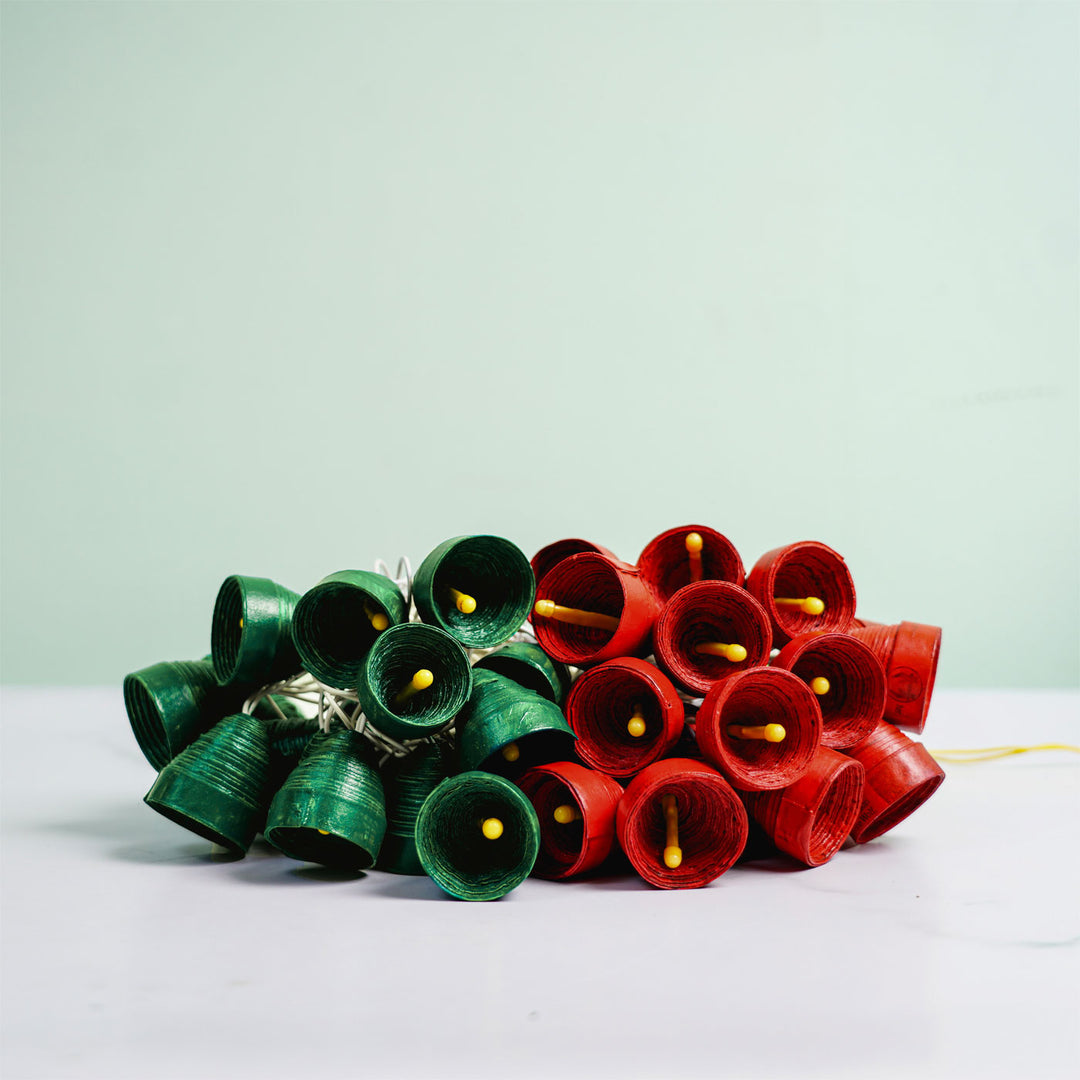 9m, 49 Bulbs | Handmade Upcycled Newspaper LED Fairy Lights For Christmas Decoration