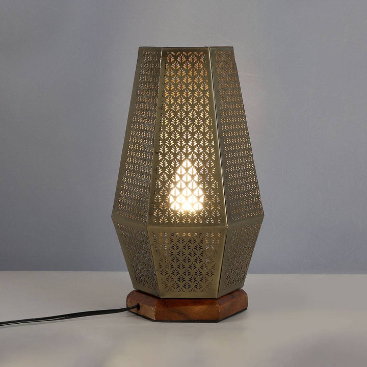 Niharika Ambient Table Lamp with Wooden Base