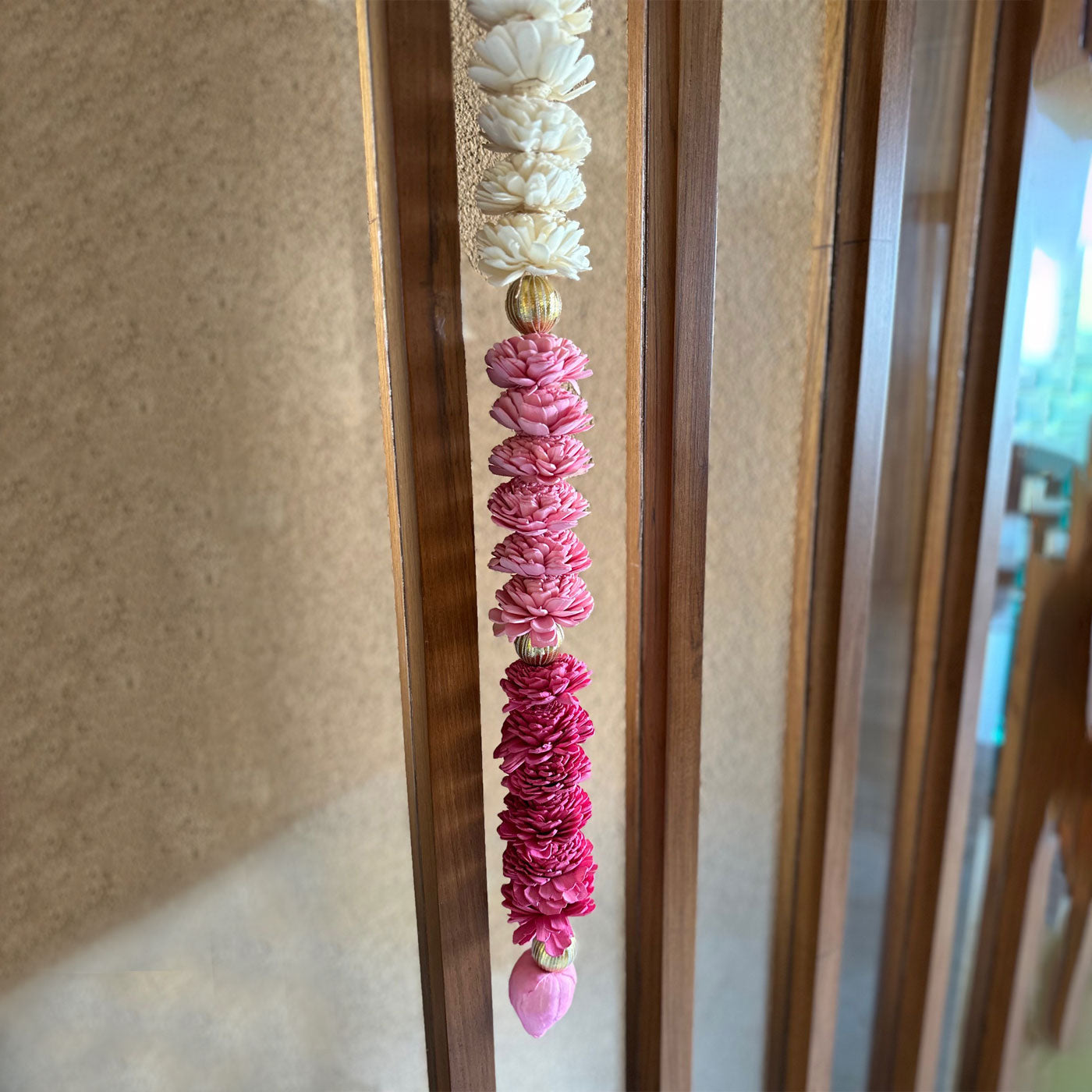 Buy Shola Wood Floral Latkan Festive Door Hangings I Set of 2