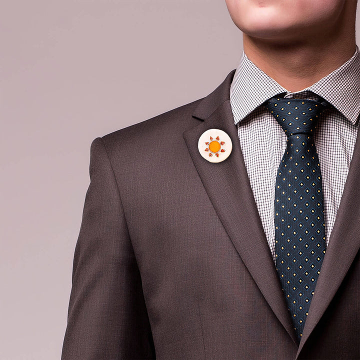 Handmade Copper Enamelled Sooraj Lapel Pin