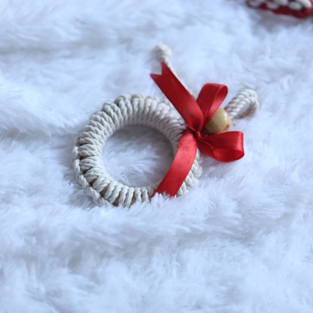 Handmade Xmas Macrame Ornaments For Christmas Tree Decoration | Set Of 7