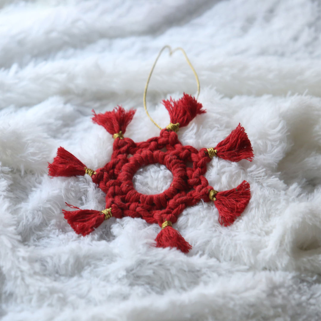 Handmade Xmas Macrame Ornaments For Christmas Tree Decoration | Set Of 7