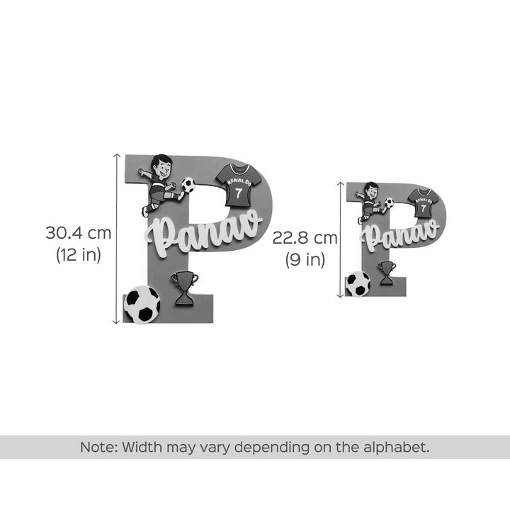 Handcrafted Personalized Kids Unicorn Themed Monogram Mdf Nameplate - Size Comparison Display