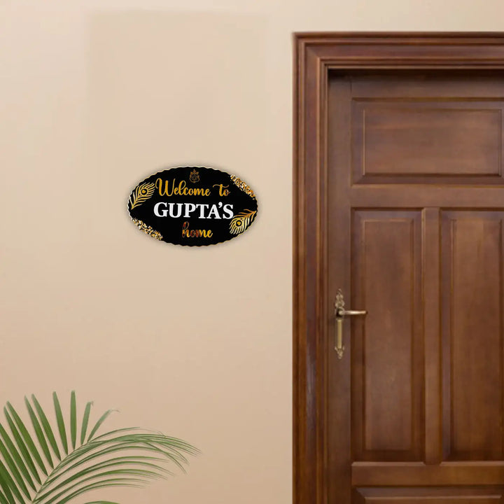 Personalized Oval Black Resin Name Plate