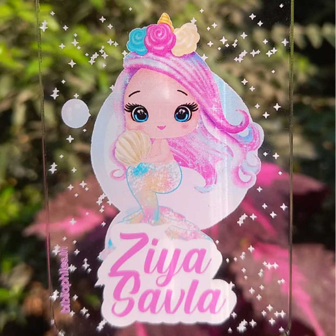 Personalized Mermaid Theme Transparent Kids Bag Tag