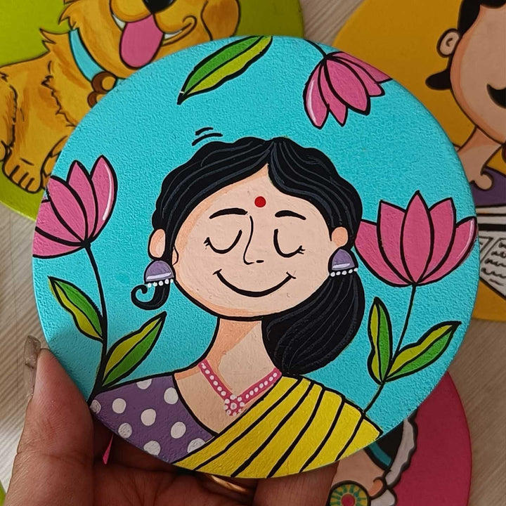 Hand-Painted Elegant Mdf Wood Fridge Magnet