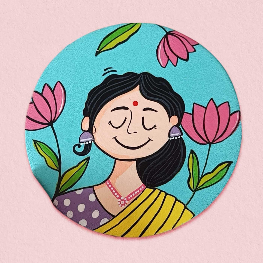 Hand-Painted Elegant Mdf Wood Fridge Magnet