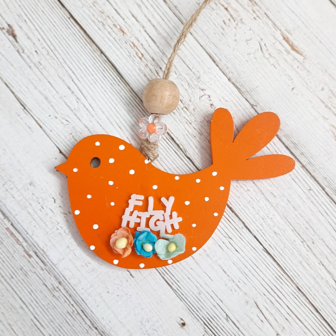 Hand-Painted Fly & Shine Theme MDF Wood Car Hanging