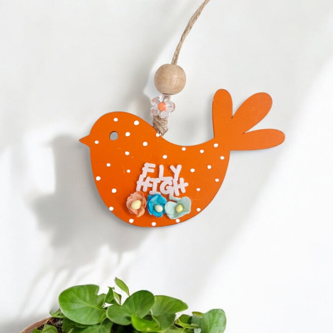 Hand-Painted Fly & Shine Theme MDF Wood Car Hanging