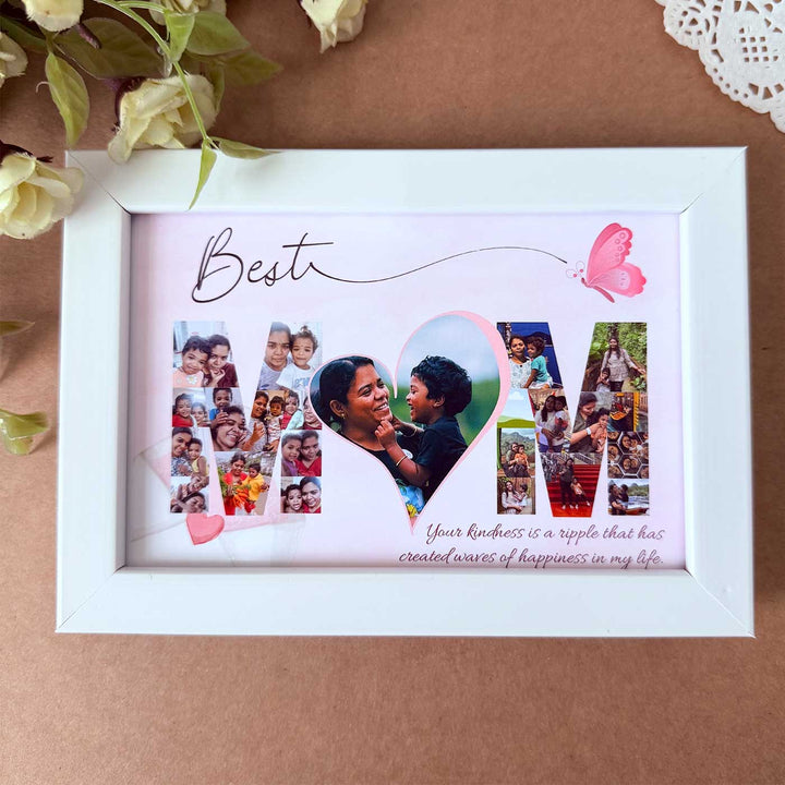 Photo Personalized "Best Mom" Wooden Framed Decorative Plaque For Mothers