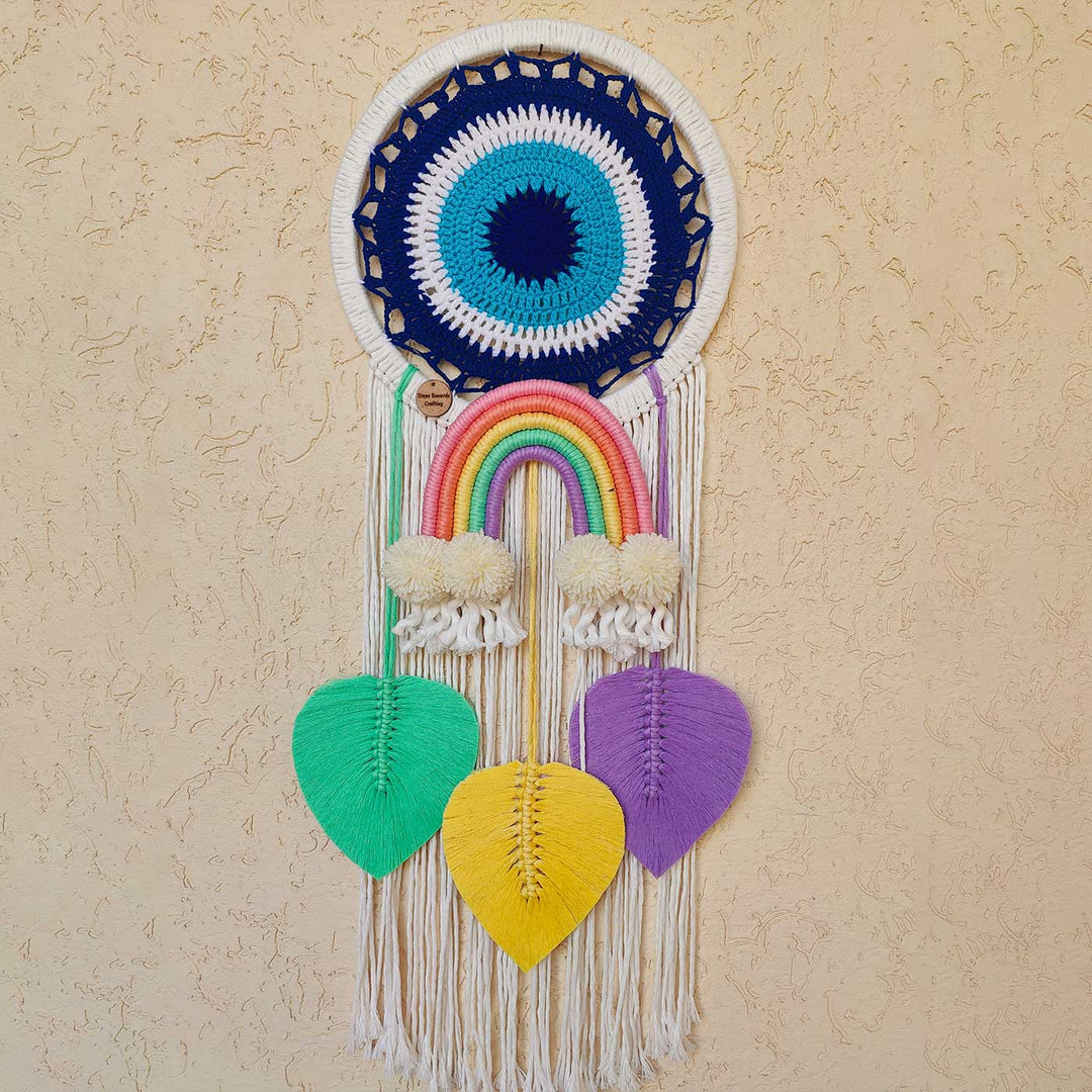 Handmade Macrame Evil Eye Theme Hanging