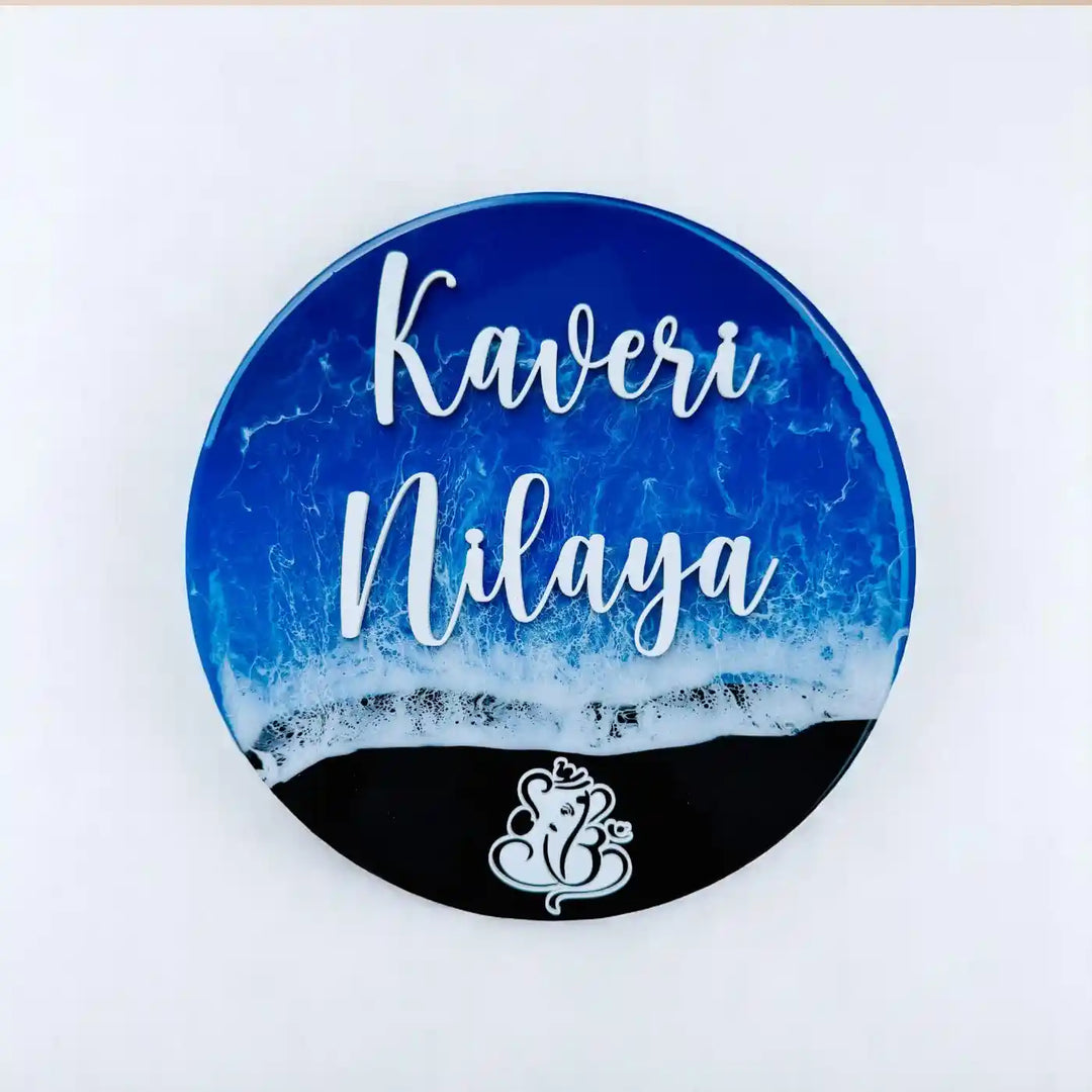 Personalized Ocean Theme Resin Name Plate