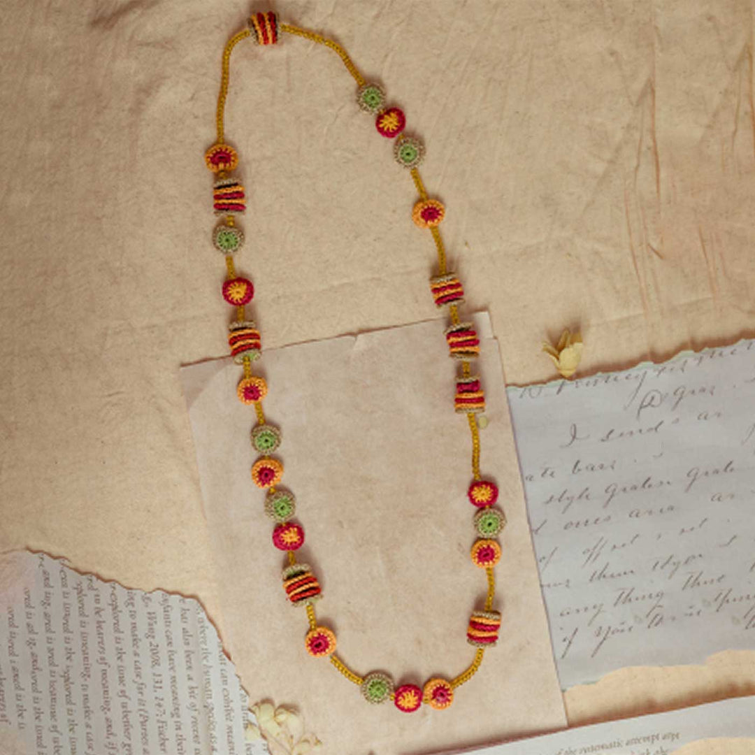 Handmade Crochet Gulnaar Jhilmil Tikkis Necklace