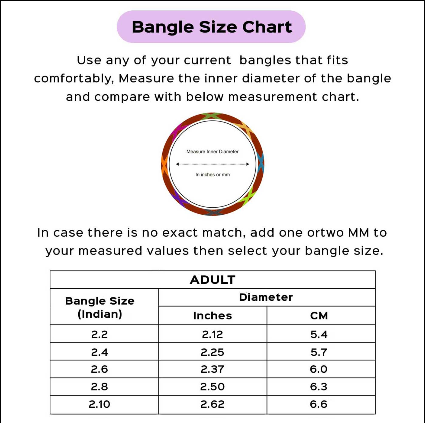 Handmade Beaded Traditional Ghungroo Cotton Bangle Lumba With Roli Chawal For Bhabhi 1 - Bangle Size Chart with Instructions