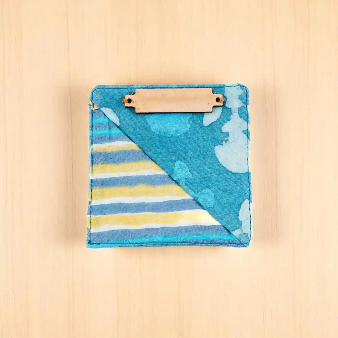 Handmade Green Lagoon Cotton Ecofriendly Square Bookmark | 3 x 3 inch