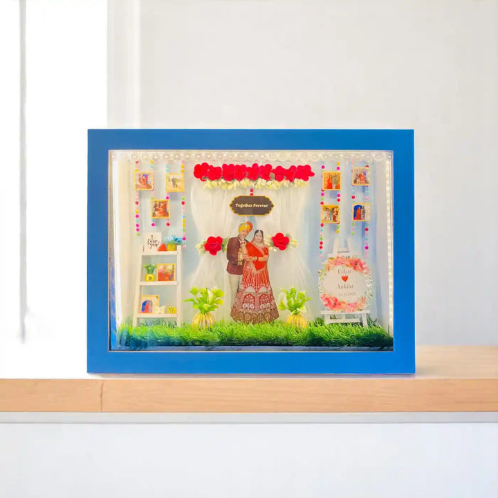 12 x 16 Inches | Photo Personalized Handmade Wedding Theme Mdf Wood Decorative Plaque With Lights