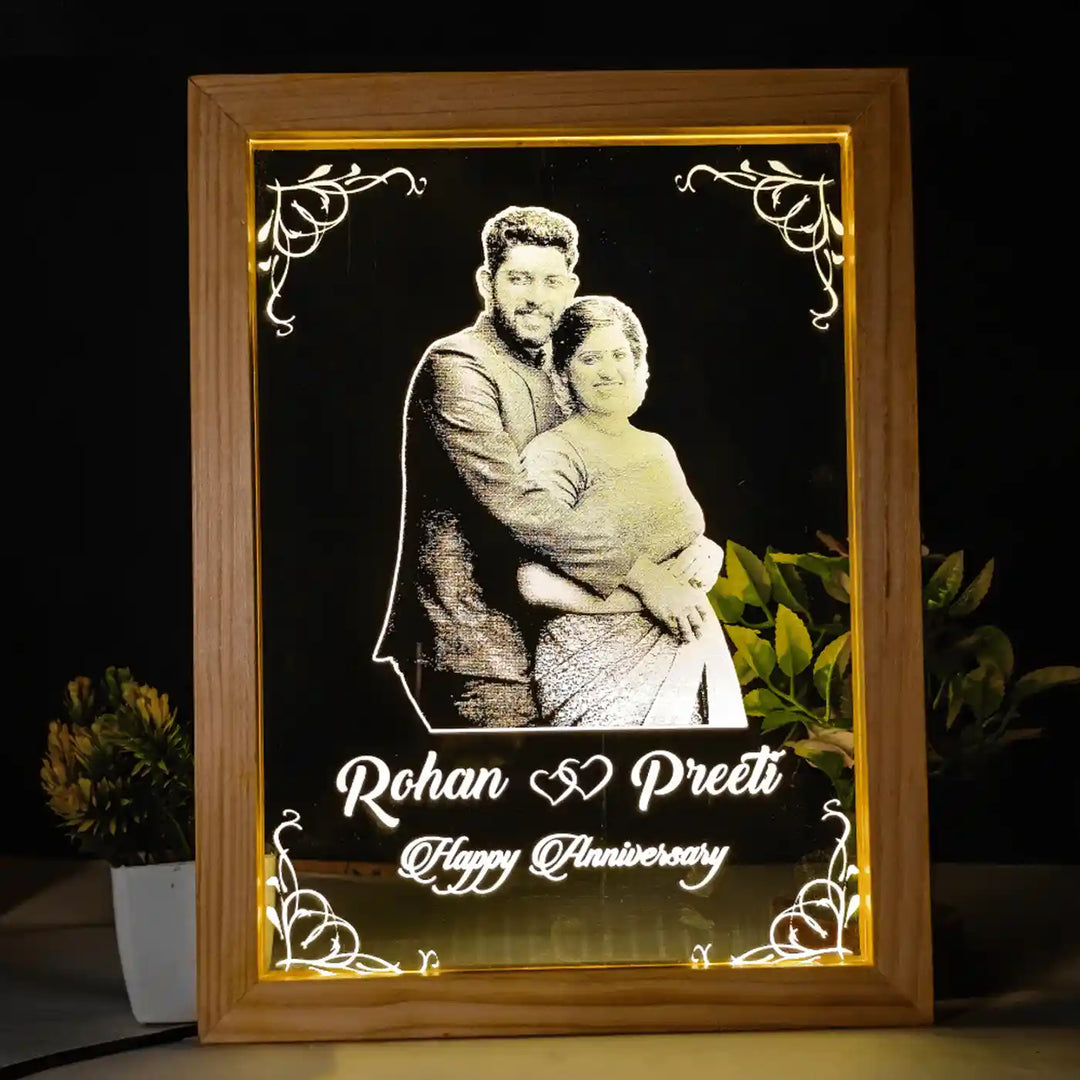 Photo Personalized Engraved Couple Theme Acrylic Decorative Plaque