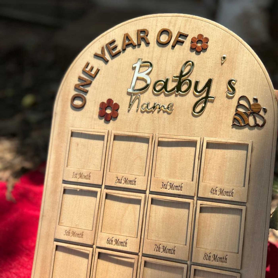 Photo Personalized One year Wooden Frame For New Born