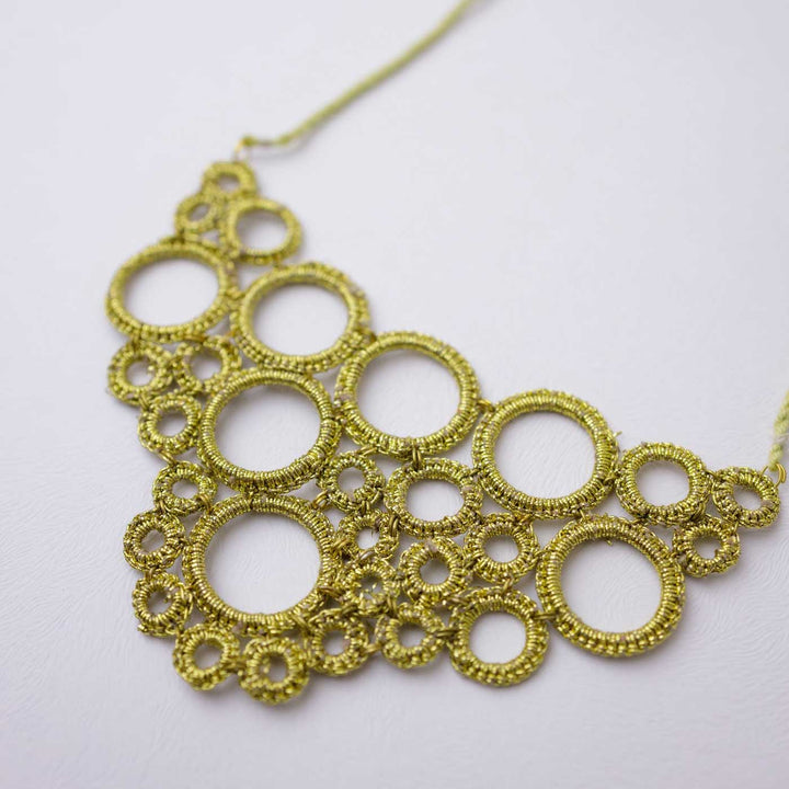 Handmade Crochet Gold Dhara Necklace