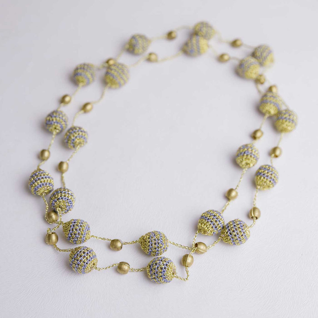 Handmade Crochet Mint Silver Beads Nakshatra Moon Necklace