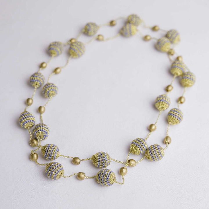 Handmade Crochet Mint Silver Beads Nakshatra Moon Necklace
