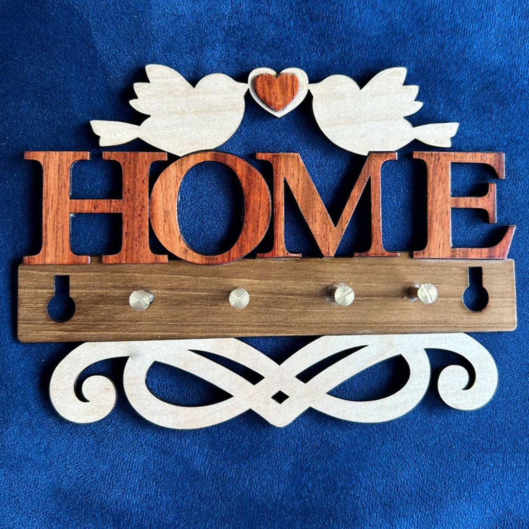 Home With Birds Laser - cut Wooden Key Hanger