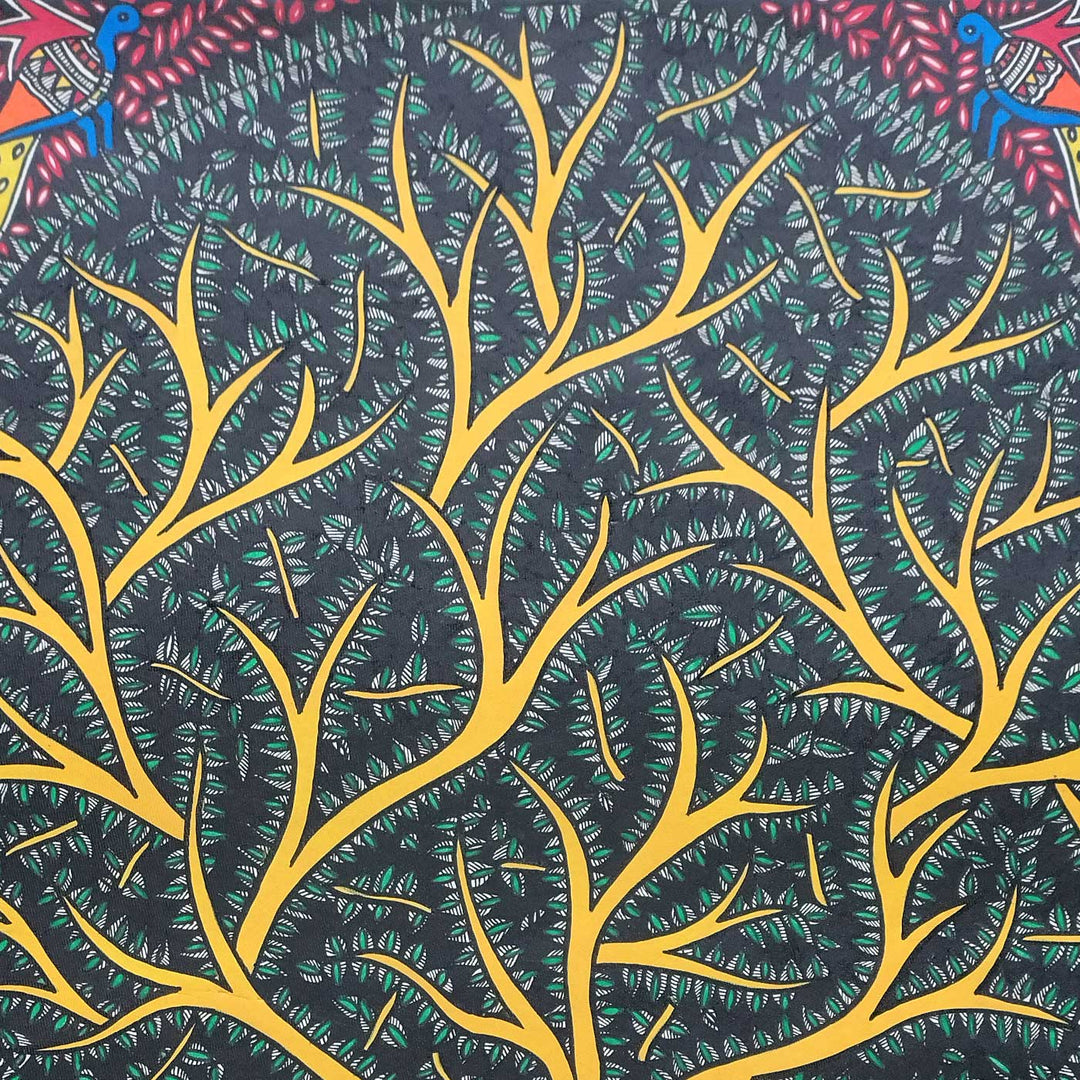 22 x 30 Inch | Tree Of Life | Original Hand Painted Madhubani Painting | Natural Pigments On Paper
