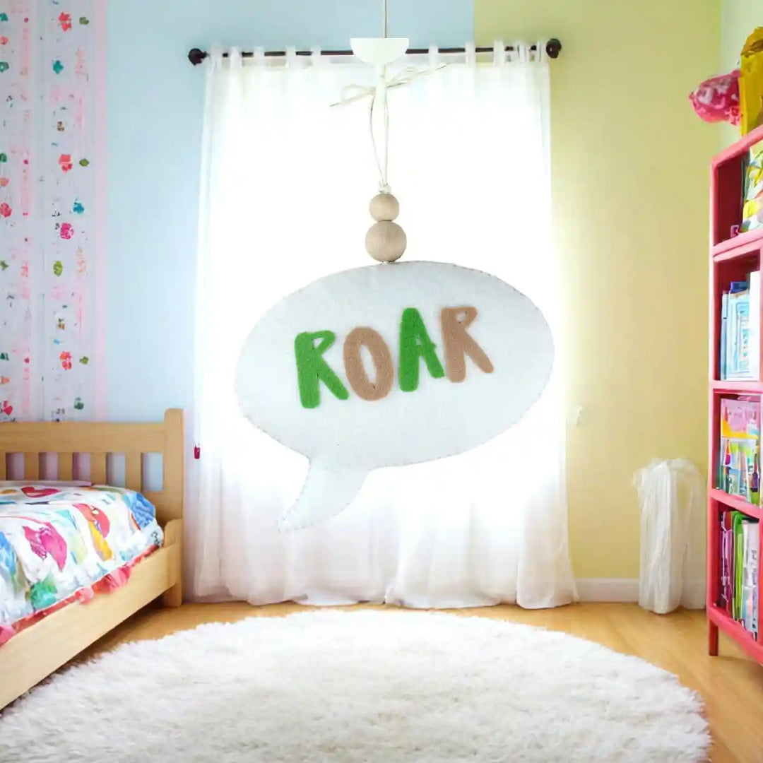 Handmade "Roar" Speech Bubble Theme Felt Hanging For Kids