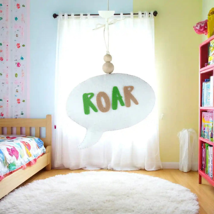 Handmade "Roar" Speech Bubble Theme Felt Hanging For Kids