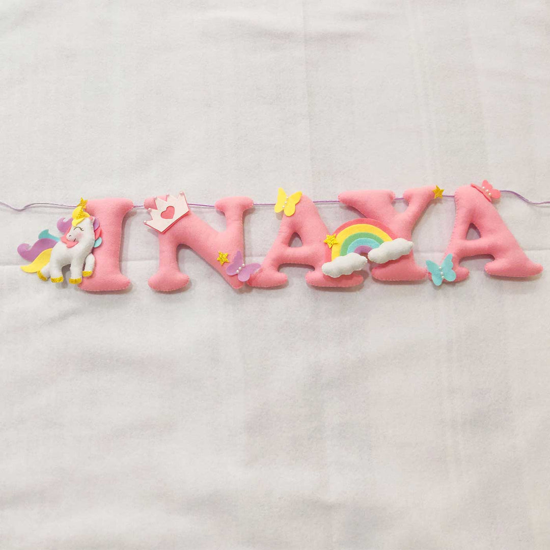 Personalized Handmade Unicorn & Rainbow Theme Felt Kids Bunting