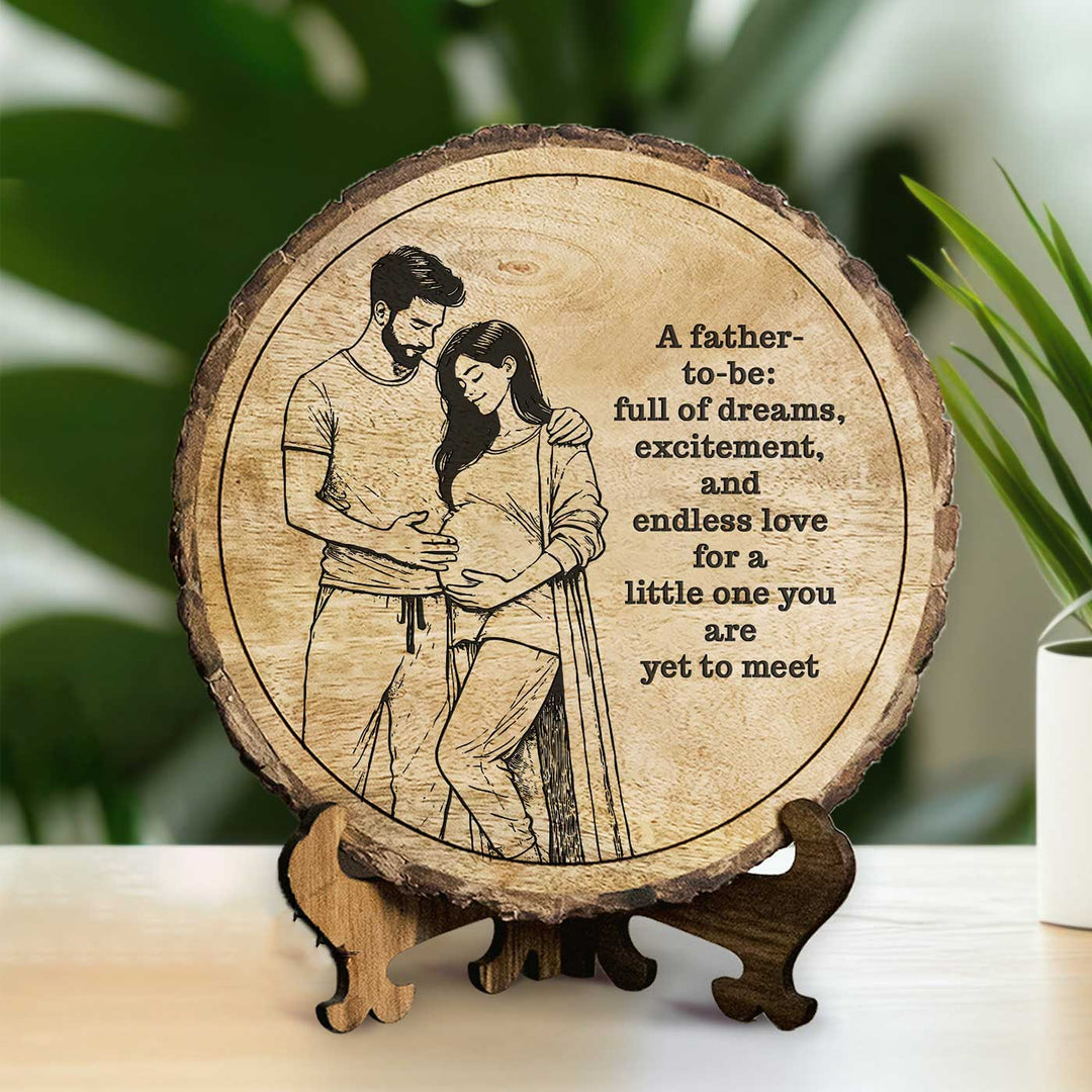 Personalized Hand Carved Engraved Dad To Be Theme Wooden Decorative Plaque