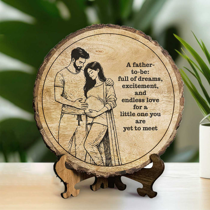 Personalized Hand Carved Engraved Dad To Be Theme Wooden Decorative Plaque