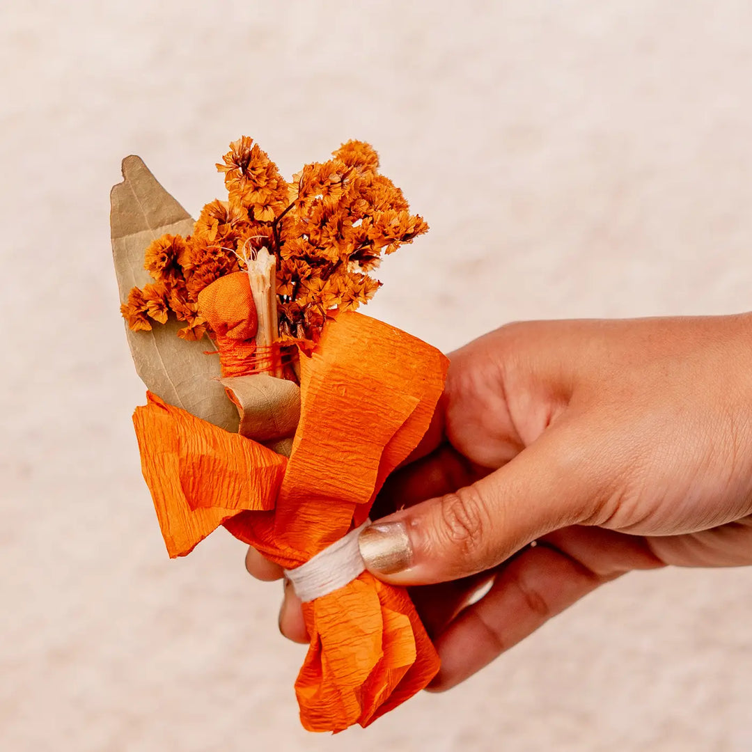 Five Senses in a Box Diwali Gift Hamper | Includes 1 Dry Fruits Jar, 1 Singing Bowl, 1 Jaap Mala, 1 Bouquet, 1 Dhoop Cones Pack