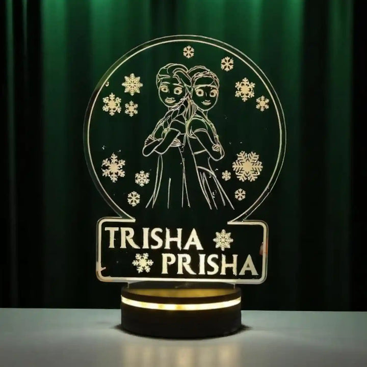Personalized Engraved Frozen Princess Theme Acrylic Table Lamp