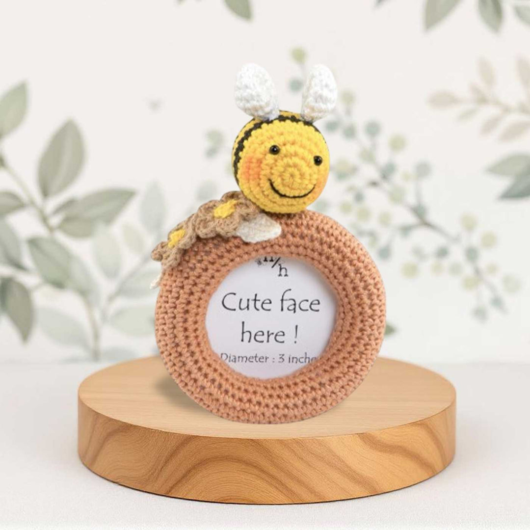 Handmade Crochet Honeybee Theme Photo Frame for Kids