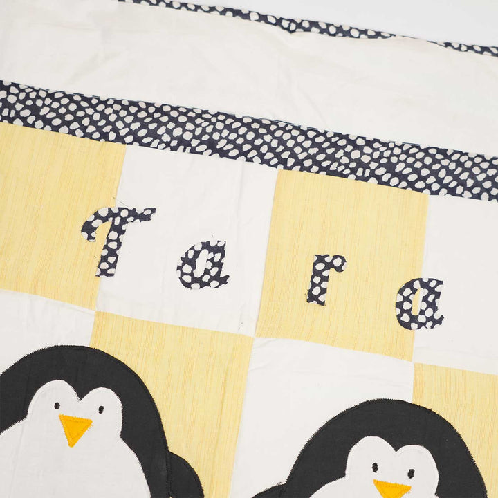 Personalized Penguin Theme Cotton Quilt For Kids