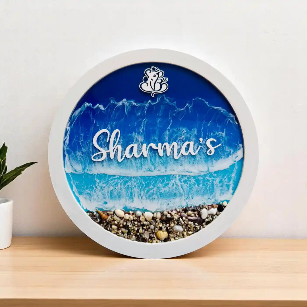 Personalized 3D Ocean Theme Resin Name Plate