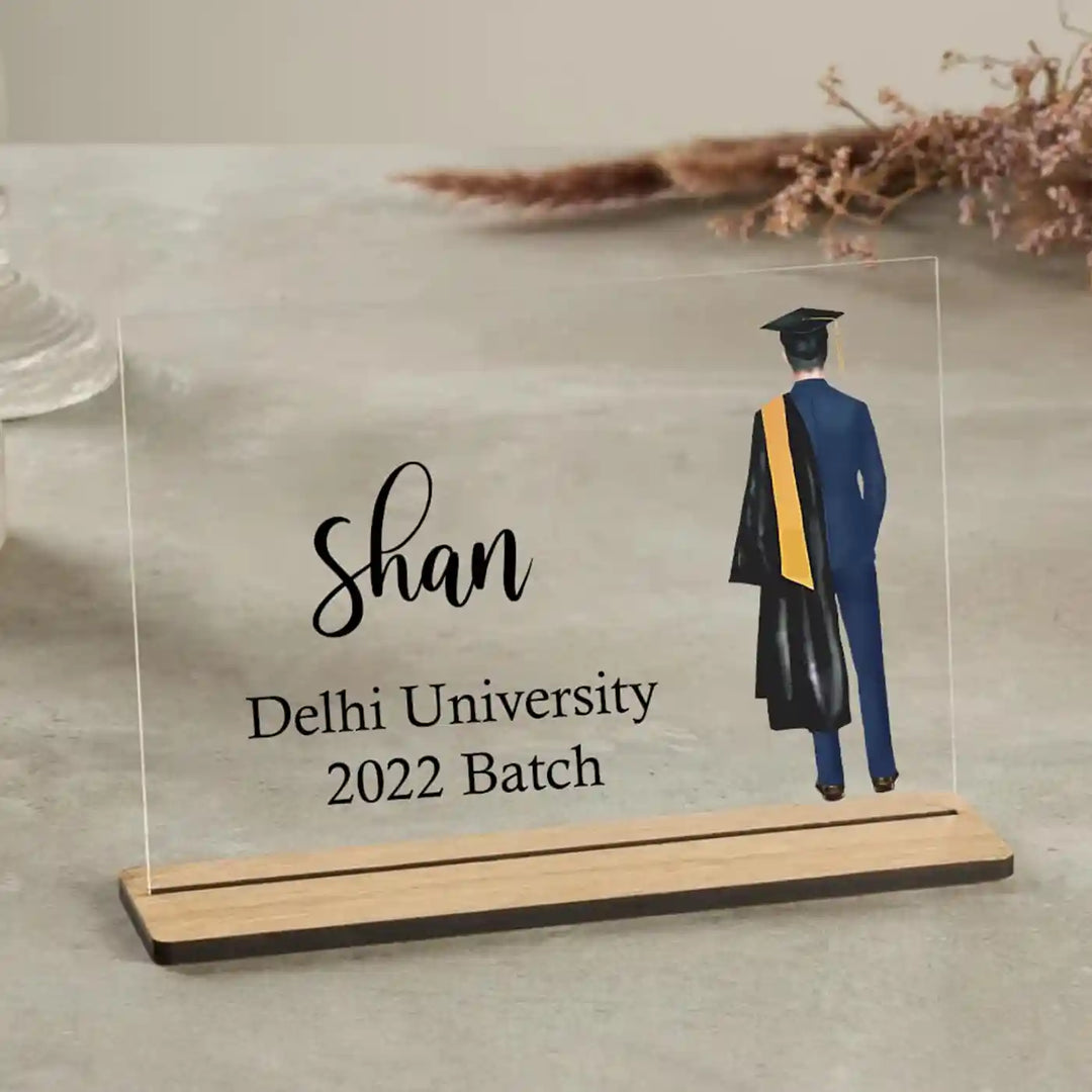 Personalized Boys Graduation Theme Acrylic Decorative Plaque