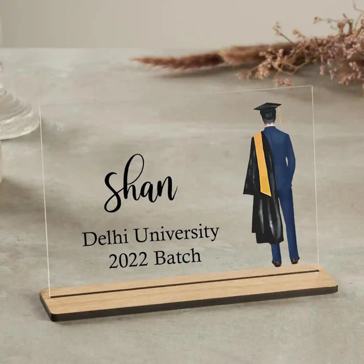 Personalized Boys Graduation Theme Acrylic Decorative Plaque