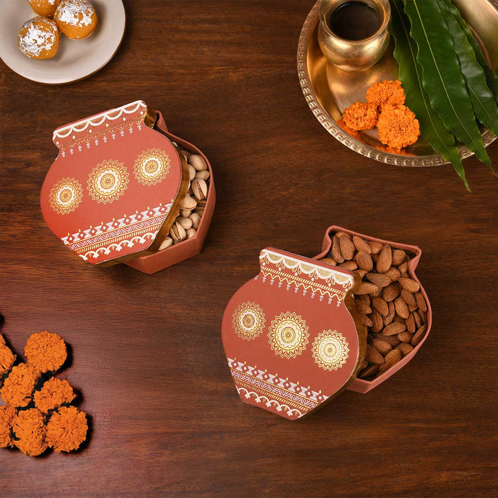 Handmade Kalash Shaped Paper Gift Box | Set Of 2