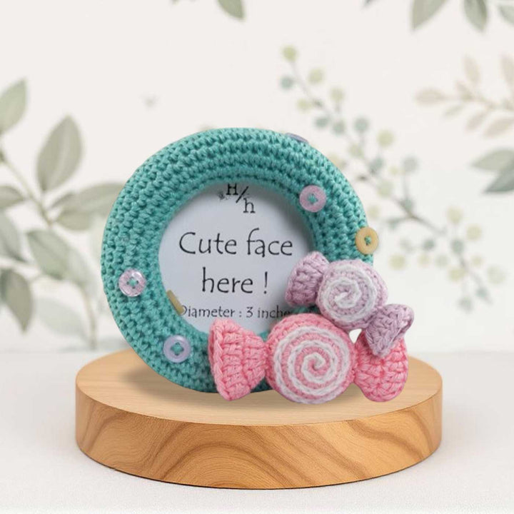 Handmade Crochet Candy Theme Photo Frame for Kids
