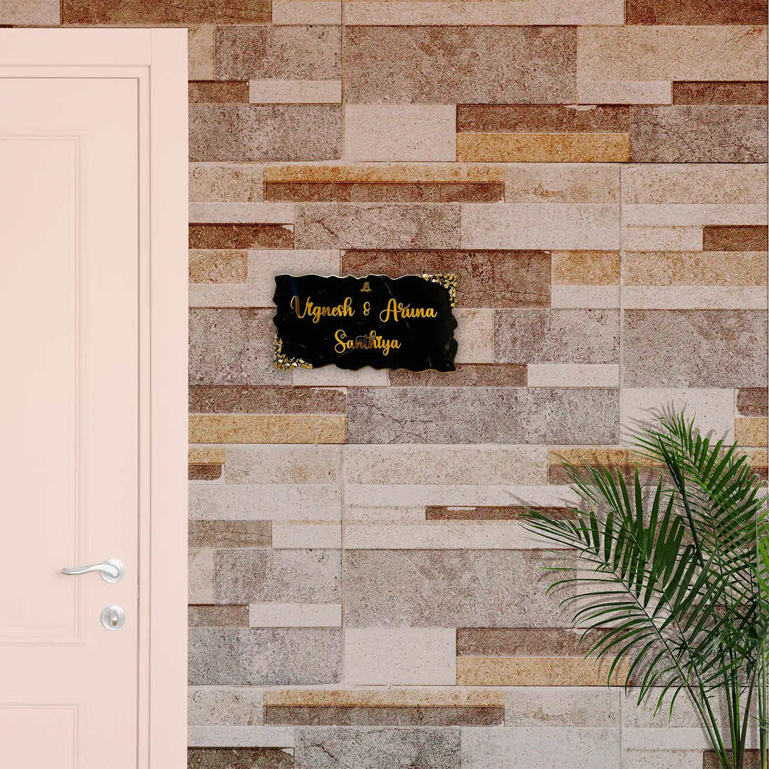 Personalized Rectangle Black Resin Name Plate