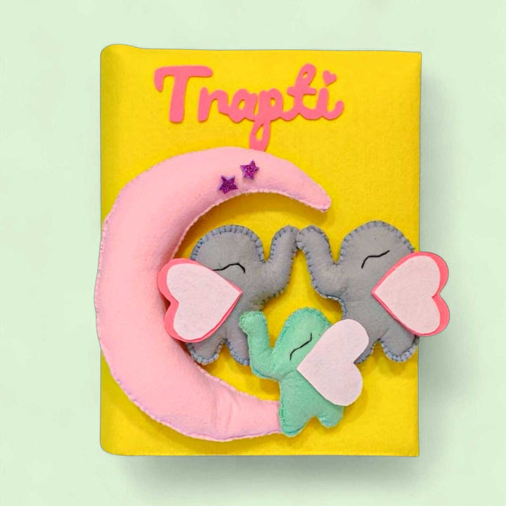 Personalized 3D Elephant Family Theme Felt Photo Album For Kids