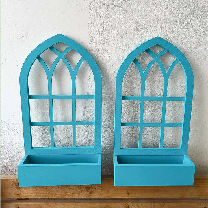 Hand-Painted Minimalist Wooden Frame With Shelf