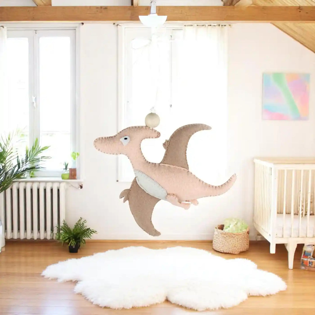 Handmade Pterosaur Dinosaur Felt Hanging For Kids