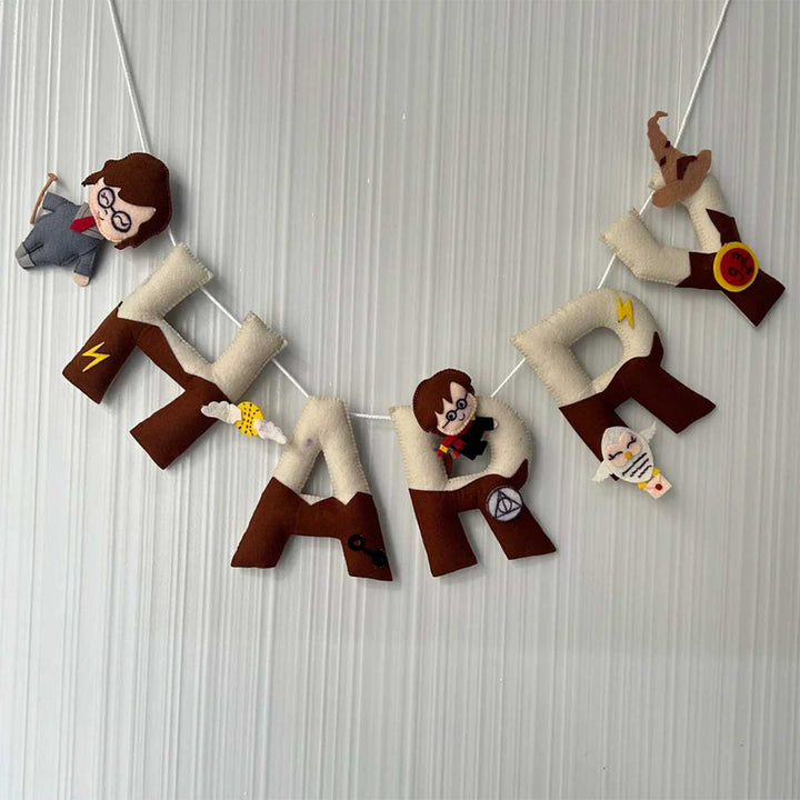 Personalized Hogwarts Hues Bunting Garland Felt Bunting Garland For Kids - Hanging Name Banner Front View