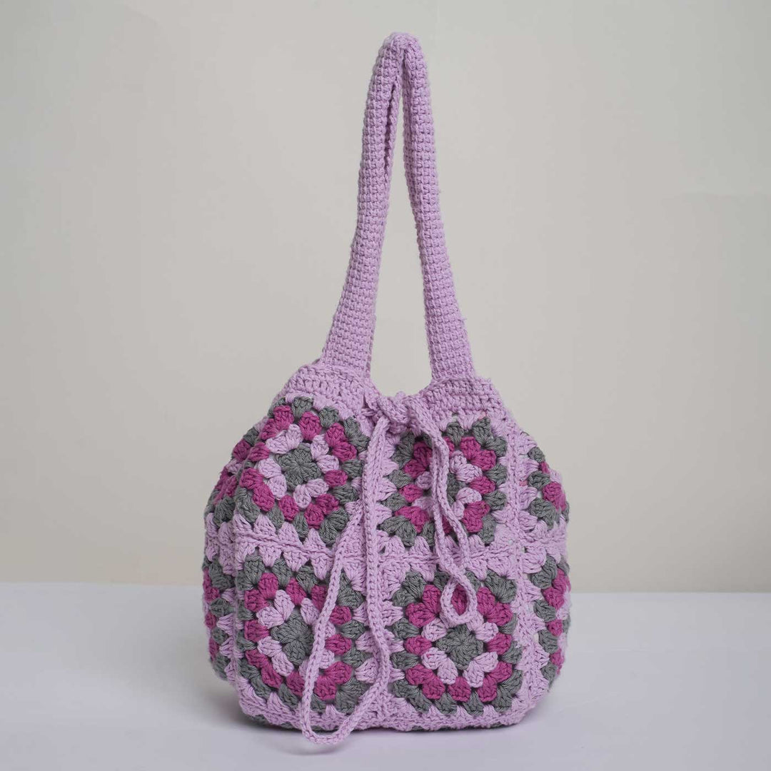 Handmade Crochet The Purple Cotton Tote Bag