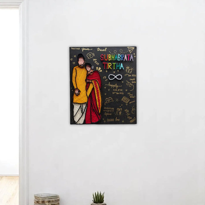 Photo Personalized Handmade String Art Wedding Couples MDF Wood Name Plate