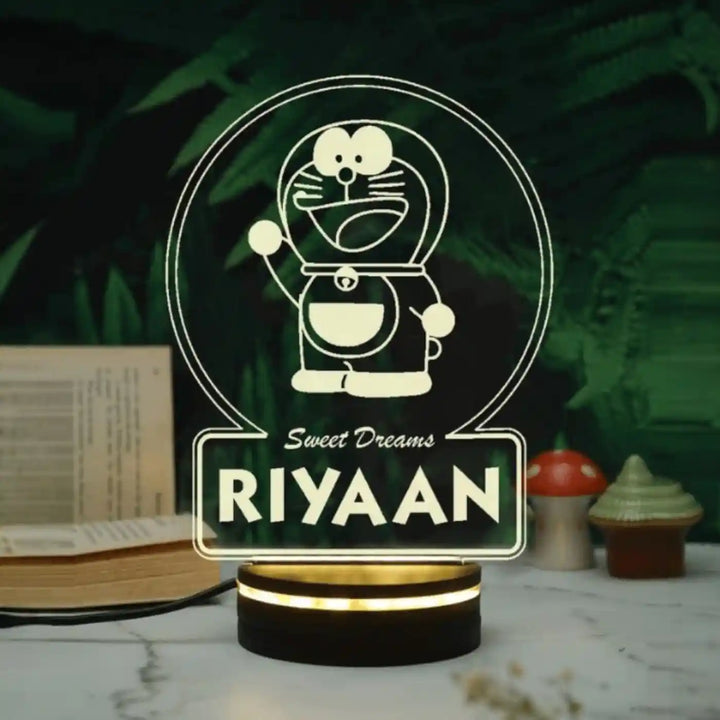 Personalized Engraved Doremon Theme Acrylic Table Lamp